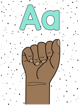 Preview of Alphabet Poster Cards ASL brights
