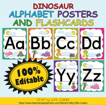 Dinosaur Alphabet Poster Worksheets Teachers Pay Teachers