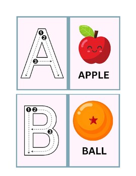 Preview of Alphabet Poster How to write -picture and word associated
