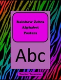 Alphabet Poster - Rainbow Zebra