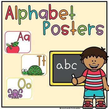 Vibrant Alphabet Posters by Sunsets and School Supplies | TPT