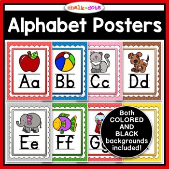 Alphabet Posters by ChalkDots | Teachers Pay Teachers