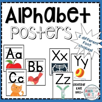 alphabet posters by kari hall teachers pay teachers