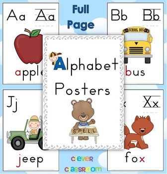 Alphabet Posters by Clever Classroom | TPT