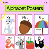 Alphabet:  A-Z Cute Posters | Uppercase & lowercase Letter