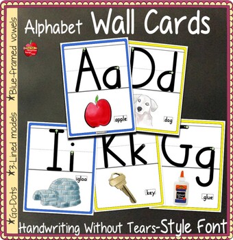 Preview of Alphabet Posters: ABC Wall Cards, HWT-Style Font on 3-lines