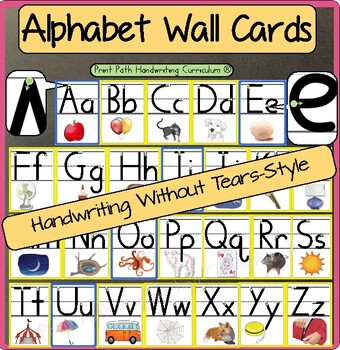 Alphabet Posters Abc Wall Cards Hwt Style Font On 3 Lines By Print Path Ot