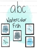 Alphabet Posters- ABC Watercolor Fish