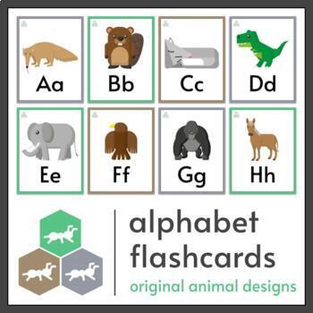 Alphabet Flashcards Animal Theme by Everyday Schoolday | TPT