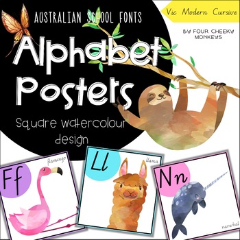 Preview of Alphabet Posters // Australian Victorian Modern Cursive Font