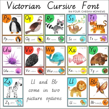 Alphabet Posters // Australian Victorian Modern Cursive Font | TpT