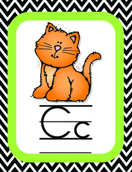 Alphabet Posters {Black Chevron w/pink, green, and blue} | TpT