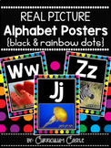 Alphabet Posters {Black & Rainbow Dots Theme}