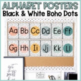 Alphabet Posters Black and White Boho Dots Classroom Decor