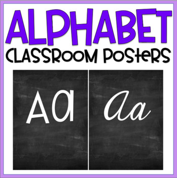 Alphabet Posters: Blackboard Style Manuscript & Cursive by The Teaching ...