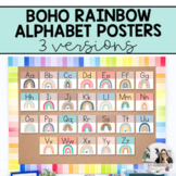 Alphabet Posters | Boho Rainbow Classroom Decor | 3 Versions