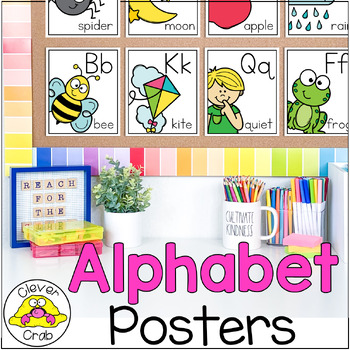 Alphabet Posters | Bulletin Board Ideas | Classroom Decor by Clever Crab