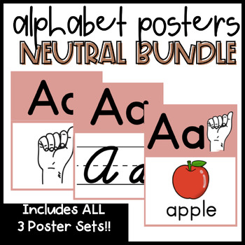 Preview of Alphabet Posters Bundle - Neutrals Collection