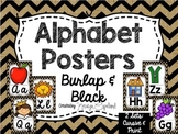 Alphabet Posters: Burlap & Black Chevron
