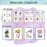 Alphabet Posters & Cards {Calming Watercolor Classroom Decor}