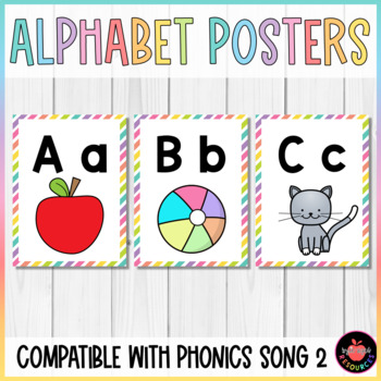 Alphabet Posters / Cards Compatible With Phonics Song 2 By Byte Sized  Resources
