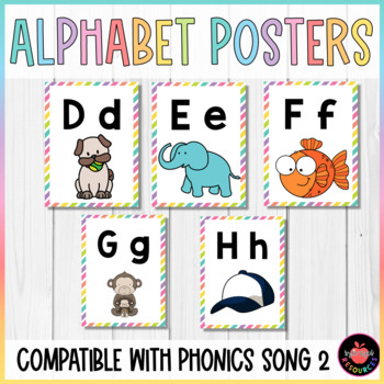 Alphabet Posters / Cards Compatible with Phonics Song 2