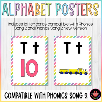 Kids Alphabet Poster + Personalized Name Art - Set of 2