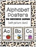 Classroom Decor Alphabet Posters - Cheetah Print - With Pi