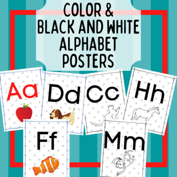 Preview of Alphabet Posters - Color & Black and White - Classroom Posters