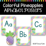 Classroom Decor Alphabet Posters - Colorful Pineapples