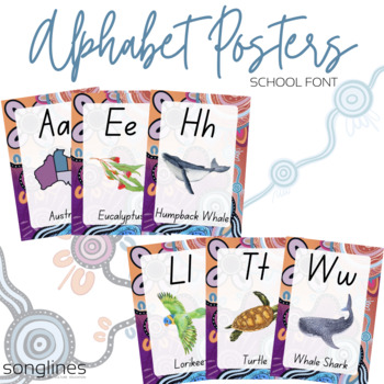 Preview of Alphabet Posters | 'Connections' | School Font | Aboriginal Art 