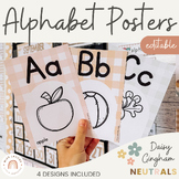 Alphabet Posters | Daisy Gingham Neutrals Classroom Decor 