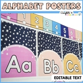 Alphabet Posters | Editable | Space Classroom Theme