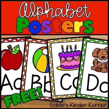 Alphabet Posters FREEBIE!! by Gable's Kinder Korner | TpT