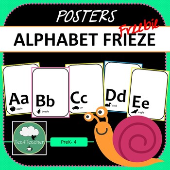 Preview of ALPHABET Posters FREEBIE A-Z in Black and White Free Posters