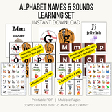 Alphabet Posters, Flashcards, & Matching Game