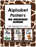 Classroom Decor Alphabet Posters - Giraffe Print - Animals