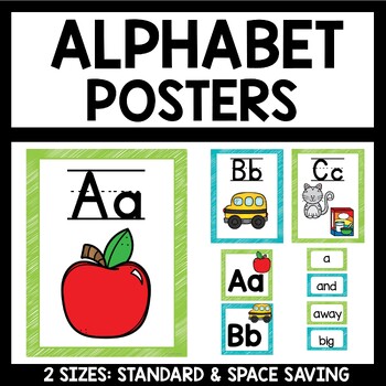 Preview of Alphabet Posters Lime and Teal Classroom Decor