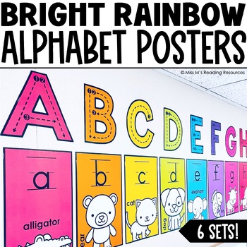 Details about   Rainbow Alphabet Card Set Educational Decorative Games Teacher Resource 
