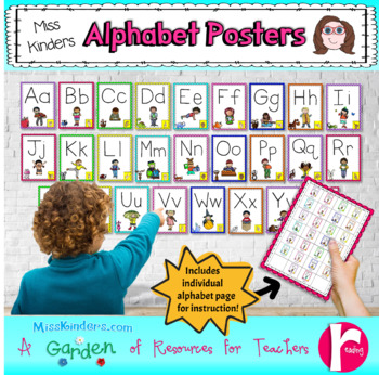 Preview of Alphabet Posters Love to Teach Theme