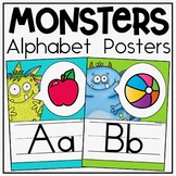 Alphabet Posters and Bunting in a Monsters Classroom Decor Theme