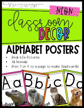 Alphabet Posters Neon By Kelley Anne Joyner Teachers Pay Teachers