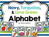 Alphabet Posters {Navy, Turquoise, Lime Green}