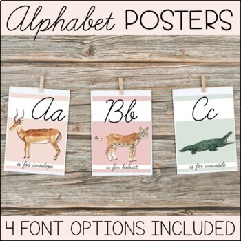 Preview of Alphabet Posters - Neutral Classroom Decor