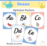 Alphabet Posters Ocean Theme Classroom Decor