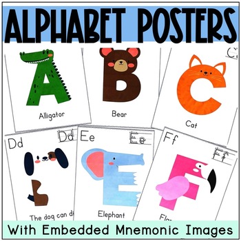 Preview of Alphabet Posters - Orton Gillingham ABC - embedded picture mnemonics