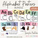 Alphabet Posters | Pastels | Muted Rainbow Decor | Editabl