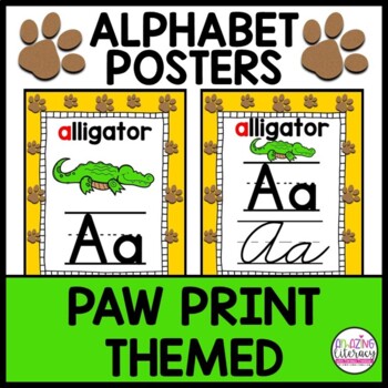 Paw Prints Letters for Wildcats, Tigers, Lions, Alphabet Reading, Back to  School