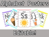 Alphabet Posters- Pastel Rainbow (Editable)