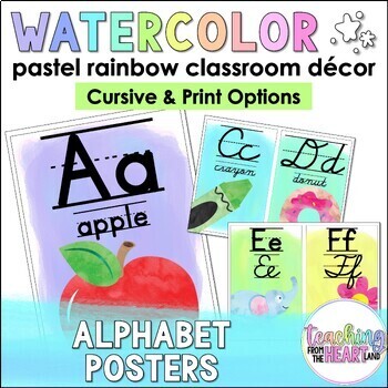 FREE Alphabet Posters - Watercolor – My Nerdy Teacher